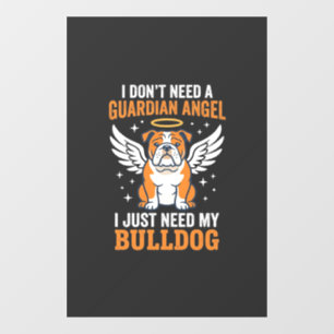 Bulldog Beschermengel Hond Raamsticker