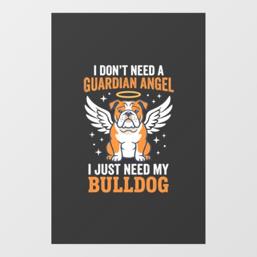 Bulldog Beschermengel Hond Raamsticker (Vel)