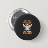 Bulldog Beschermengel Hond Ronde Button 5,7 Cm (Voorkant /achterkant)