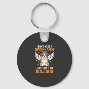 Bulldog Beschermengel Hond Sleutelhanger