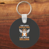 Bulldog Beschermengel Hond Sleutelhanger (Voorkant)