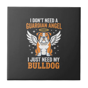 Bulldog Beschermengel Hond Tegeltje