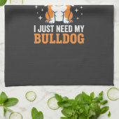 Bulldog Beschermengel Hond Theedoek (Gevouwen)