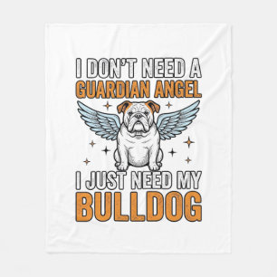 Bulldog Beschermengel Vintage Hond Liefhebber Shir Fleece Deken