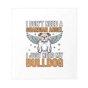 Bulldog Beschermengel Vintage Hond Liefhebber Shir Notitieblok