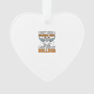 Bulldog Beschermengel Vintage Hond Liefhebber Shir Ornament