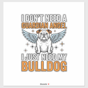 Bulldog Beschermengel Vintage Hond Liefhebber Shir Sticker