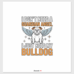 Bulldog Beschermengel Vintage Hond Liefhebber Shir Sticker