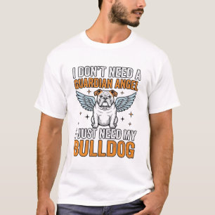 Bulldog Beschermengel Vintage Hond Liefhebber Shir T-shirt