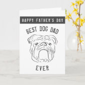 Bulldog, Best Dog Dad Ever, Happy Vaderdag Kaart (Gele Bloem)