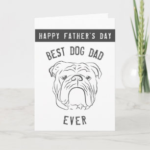 Bulldog, Best Dog Dad Ever, Happy Vaderdag Kaart