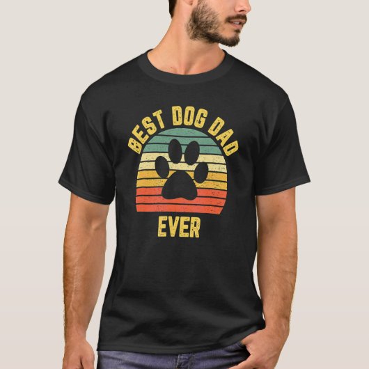 Bulldog Best Dog Dad ever Retro  vader D T-shirt (Voorkant)