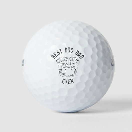 Bulldog, Beste Hond Papa Ooit Golfballen (Voorkant)