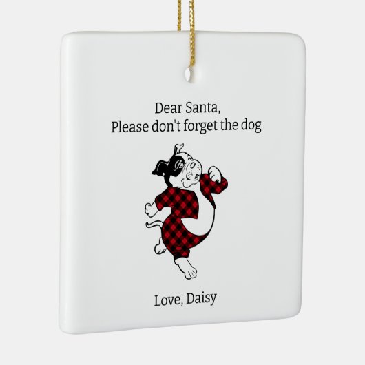 Bulldog Beste Kerstman Keramisch Ornament (Rechts)