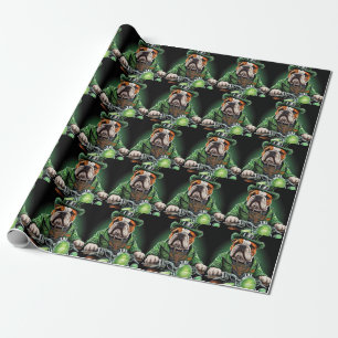 Bulldog Bestuur Fiets St. Patrick's Dag Cadeaupapier