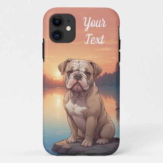 Bulldog bij het meer Case-Mate iPhone case (Achterkant)