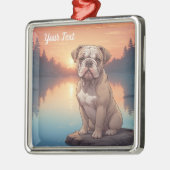 Bulldog bij het meer metalen ornament (Links)
