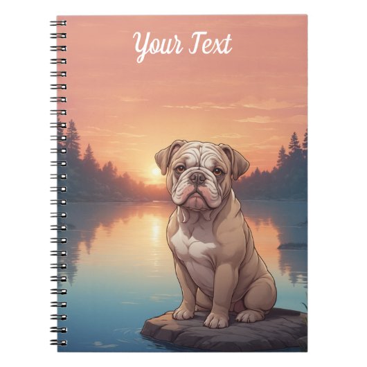 Bulldog bij het meer notitieboek (Voorkant)