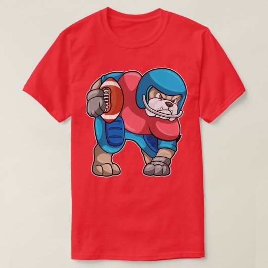 Bulldog bij sport met helm t-shirt (Design voorkant)