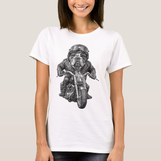 Bulldog Biker Dog T-shirt (Voorkant)
