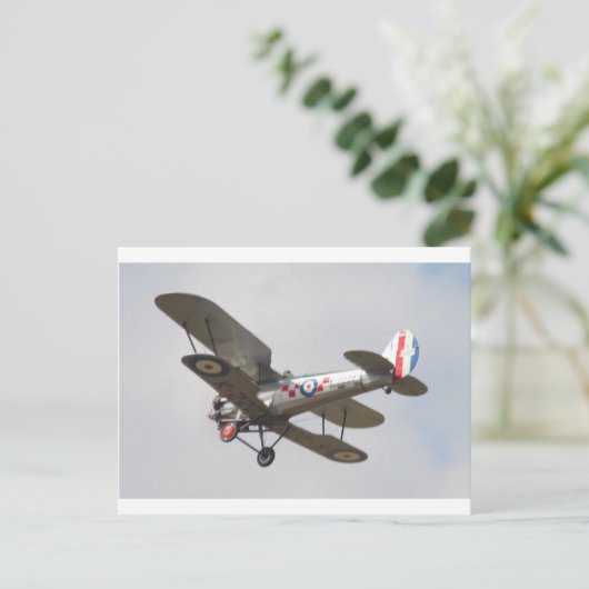 Bulldog Biplane Briefkaart (Staand voorkant)