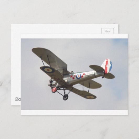 Bulldog Biplane Briefkaart (Voorkant / Achterkant)