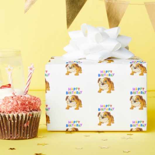 Bulldog Birthday Cadeaupapier (Verjaardagsfeest)