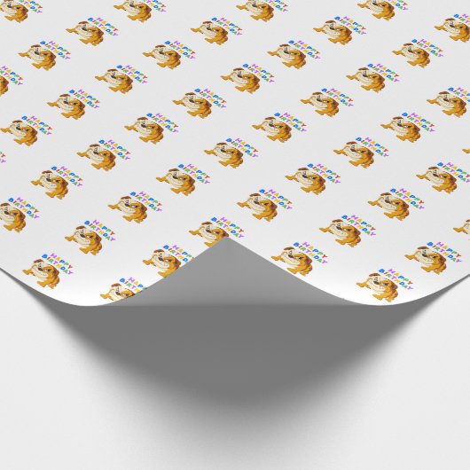 Bulldog Birthday Cadeaupapier (Hoek)