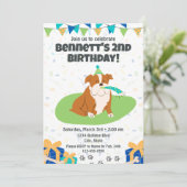 Bulldog Birthday Invitation Kaart (Staand voorkant)