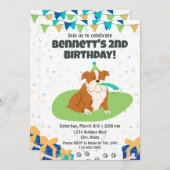 Bulldog Birthday Invitation Kaart (Voorkant / Achterkant)