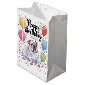 Bulldog Birthday Medium Cadeauzakje (Voorkant Gekanteld)