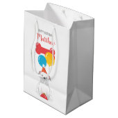 Bulldog Birthday Party Medium Cadeauzakje (Achterkant Gekanteld)