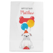 Bulldog Birthday Party Medium Cadeauzakje (Achterkant)