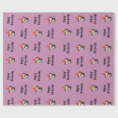 Bulldog Birthday Party Pet Cadeaupapier (Vlak)