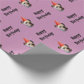 Bulldog Birthday Party Pet Cadeaupapier (Hoek)
