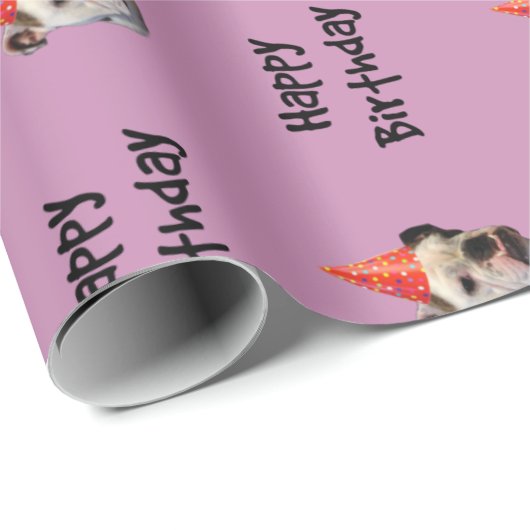 Bulldog Birthday Party Pet Cadeaupapier (Rol Hoek)