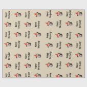 Bulldog Birthday Party Pet Cadeaupapier (Vlak)