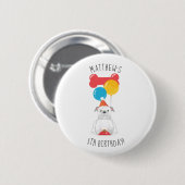 Bulldog Birthday Party Ronde Button 5,7 Cm (Voorkant /achterkant)