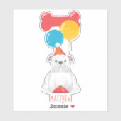 Bulldog Birthday Party Sticker (Vel)