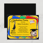 Bulldog Black Afstuderen Growler Party Invite Kaart (Voorkant / Achterkant)