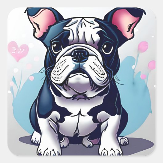 Bulldog Bliss Vierkante Sticker (Voorkant)