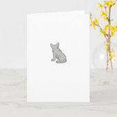 Bulldog Blue French Bulldog White Pixel Kaart (Gele Bloem)