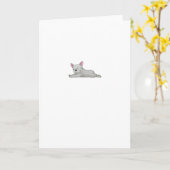 Bulldog Blue French Bulldog White Pixel Kaart (Gele Bloem)