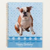 Bulldog Blue Stippen Happy Birthday Planner (Voorkant)