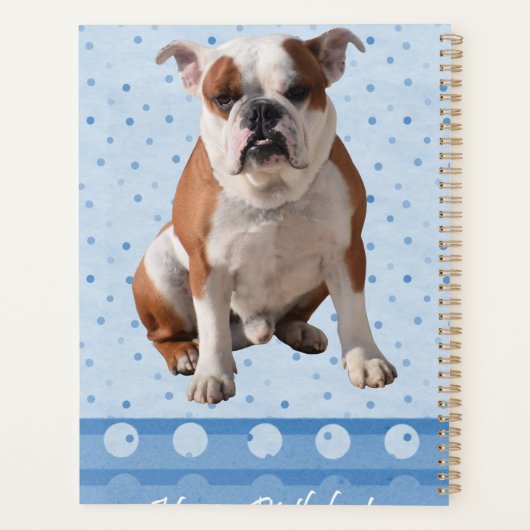 Bulldog Blue Stippen Happy Birthday Planner (Achterkant)