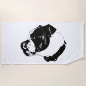 Bulldog Bold Vector Towel Strandlaken (Voorkant)