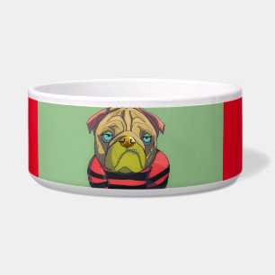 BULLDOG BOXER ART DOG BOWL VOERBAKJE