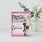 Bulldog Boyvriend Poem Briefkaart (Staand voorkant)