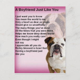 Bulldog Boyvriend Poem Briefkaart