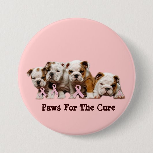 Bulldog Breast Cancer Button (Voorkant)